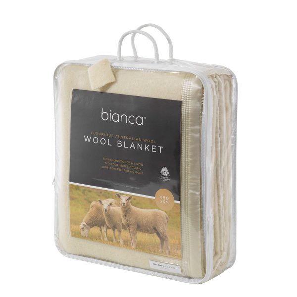 Australian Wool Blanket 480gsm Cream by bianca Online now