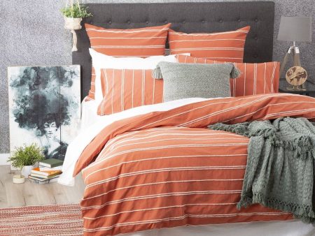 Hudson Vintage Washed Cotton Chenille Paprika Quilt Cover Set by Renee Taylor Online