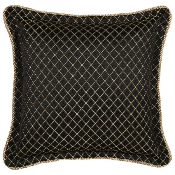 Lancaster Black Square Filled Cushion by Davinci For Discount