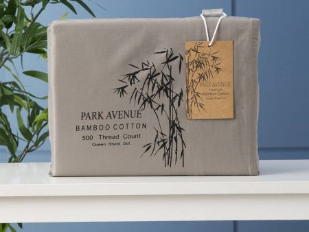 Park Avenue 500 Thread Count PEWTER Natural Bamboo Cotton Sheet Set Supply