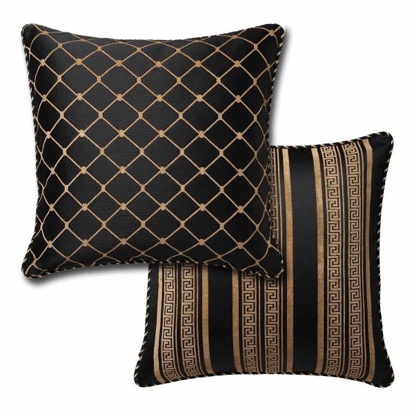 Massimo Black (Trellis)  European Pillowcase by Davinci For Discount