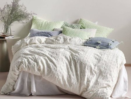 Benedita Mint Quilt Cover Set by Linen House For Sale