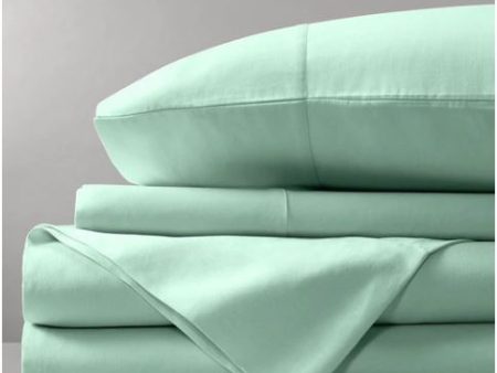 Luxury Bamboo Cotton Sheet Set 400TC AQUA By Concierge Discount