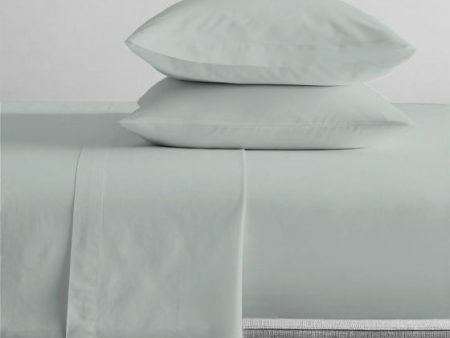 Organic Cotton Percale 300TC SAGE Sheet Set by Renee Taylor For Sale