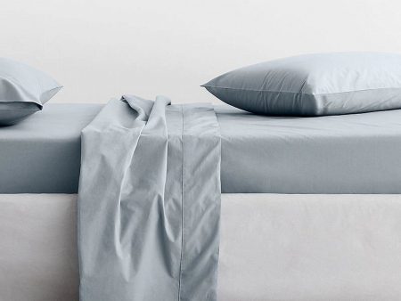 300TC Organic Classic Percale RIVER Sheet Set by Sheridan Hot on Sale