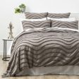 Wave GREY 100% Cotton Chenille Vintage Quilt Cover Set by Cloud Linen Sale