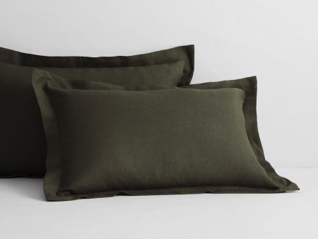 Abbotson Olive Linen Tailored Pillowcase Pair by Sheridan For Cheap