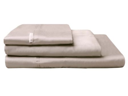 300TC Cotton Percale Sheet Set Stone by Logan and Mason Online Hot Sale