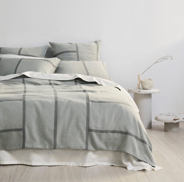 Selvedge Jade European Pillowcase Pair by Sheridan X Jac+Jack Online now