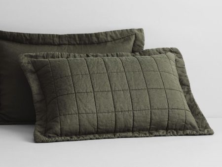 Abbotson Linen Pillow Sham Olive by Sheridan Hot on Sale