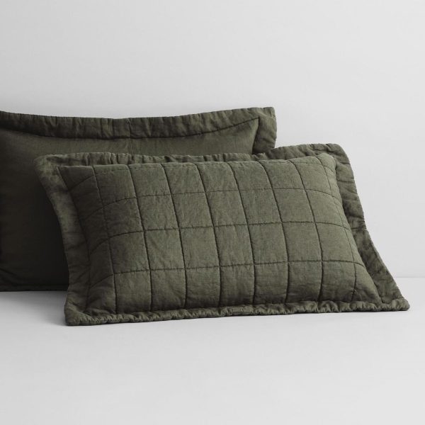 Abbotson Linen Pillow Sham Olive by Sheridan Hot on Sale