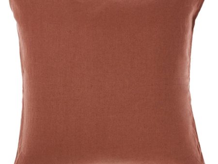 Nimes Rust Linen European Pillowcase by Linen House Online now