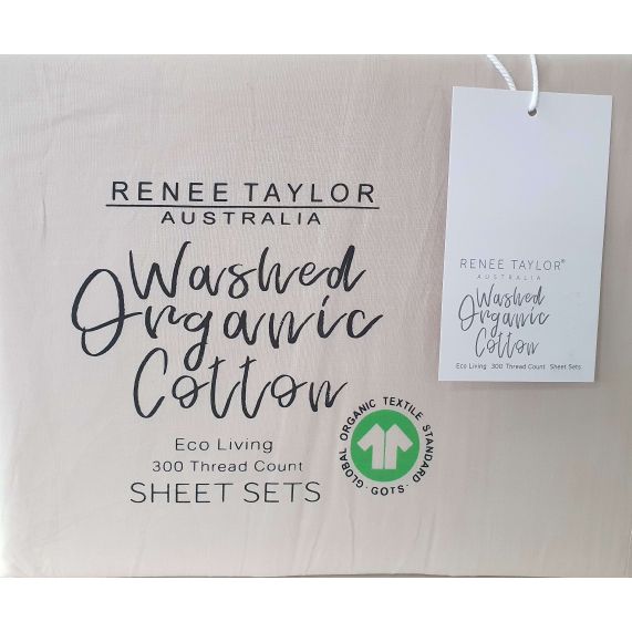 Organic Cotton Percale 300TC MOONBEAM Sheet Set by Renee Taylor For Cheap