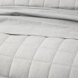 Park Avenue Paradis CHARCOAL Washed Chambray Quilted Quilt Cover Set For Sale