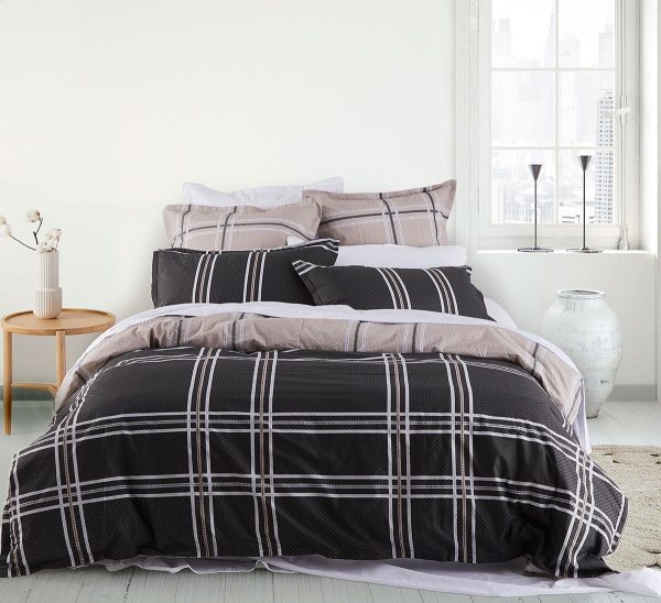 Charlie Slate Quilt Cover Set by Logan and Mason Cheap