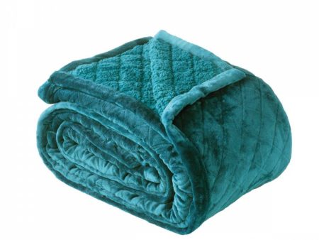 Mansfield Teal Sherpa Blanket by Bianca Supply