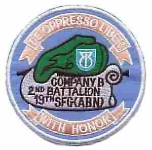 19th Special Forces Company B 2nd Battalion Patch, Hand Made Online