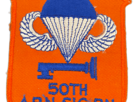 50th Airborne Signal Patch in Orange For Sale