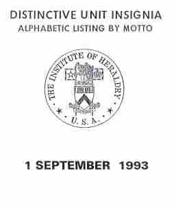 Alphabetic Listing by Motto of Distinctive Unit Insignia Soft Cover Online Sale