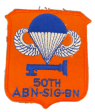 50th Airborne Signal Patch in Orange For Sale