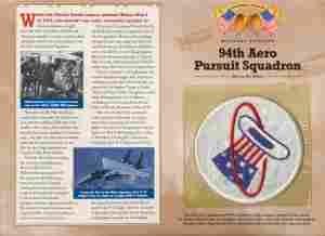 94th Aero Pursuit Squadron patch and card set Hot on Sale