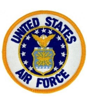 US Air Force Logo cloth patch in a 4  Diameter Fashion