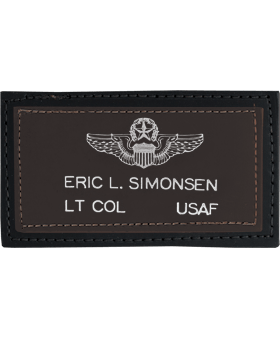 Black on Brown Leather Name Tag Online Hot Sale